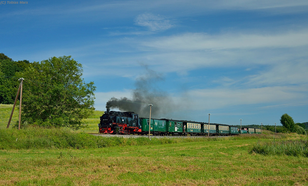 99 1781-6 mit P 102 am 21.07.2016 vor Seelvitz