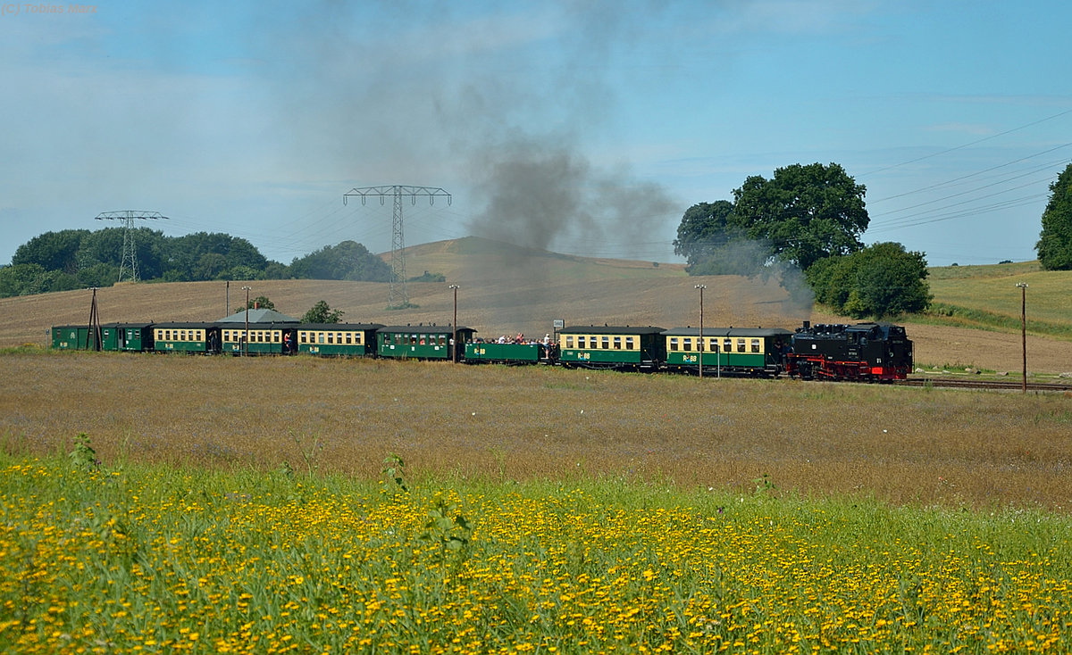 99 1781-6 mit P 105 in Seelvitz am 21.07.2016