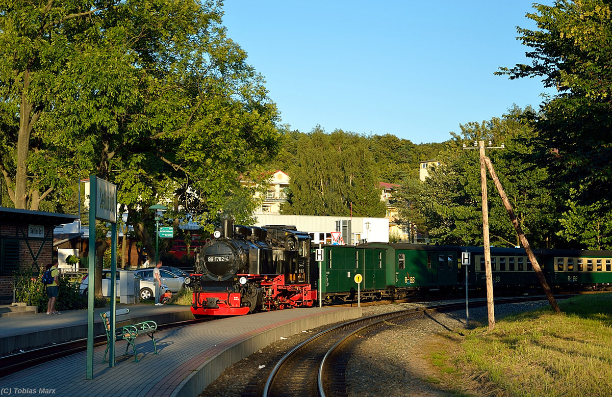 99 1782-4 bei der Einfahrt in Sellin Ost am 19.07.2016 mit P 112