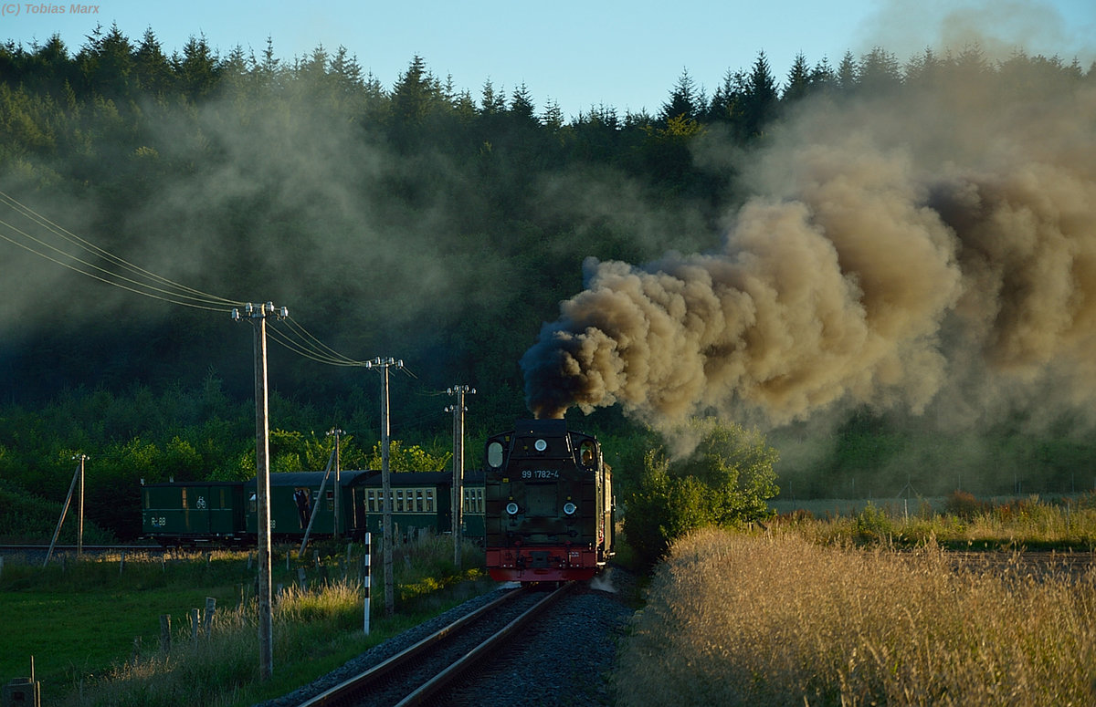 99 1782-4 mit P 113 zwischen Seelvitz und Serams am 20.07.2016