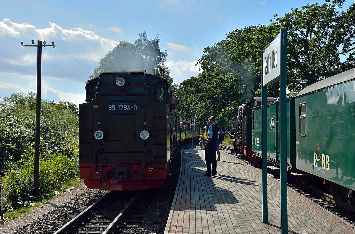 99 1784-0 bei der Einfahrt mit P 109 in Sellin Ost am 19.07.2016