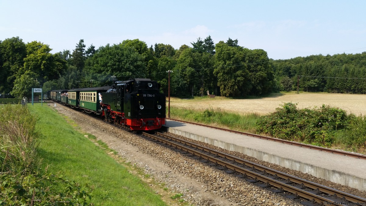 99 1784-0 fhrt in Garftitz ein (am 11.08.2015)