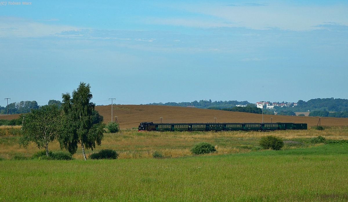 99 1784-0 mit P 103 zwischen Posewald und Seelvitz am 21.07.2016