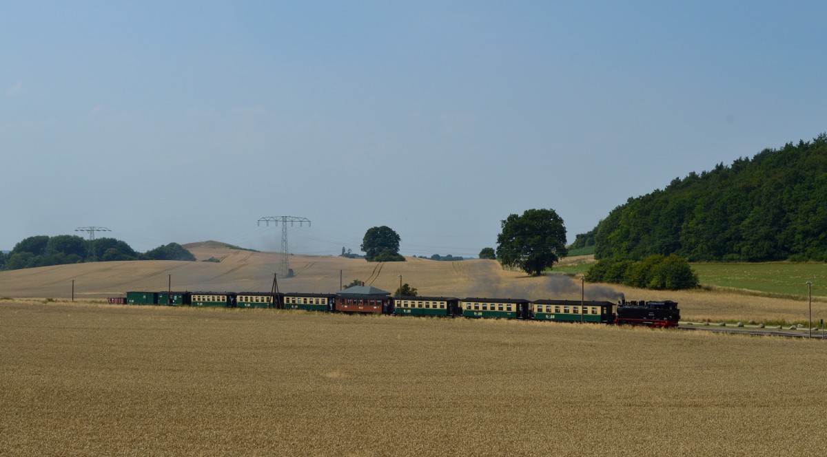 99 4011-5 beim Halt im Hp.Seelvitz am 04.08.2015 mit P 107