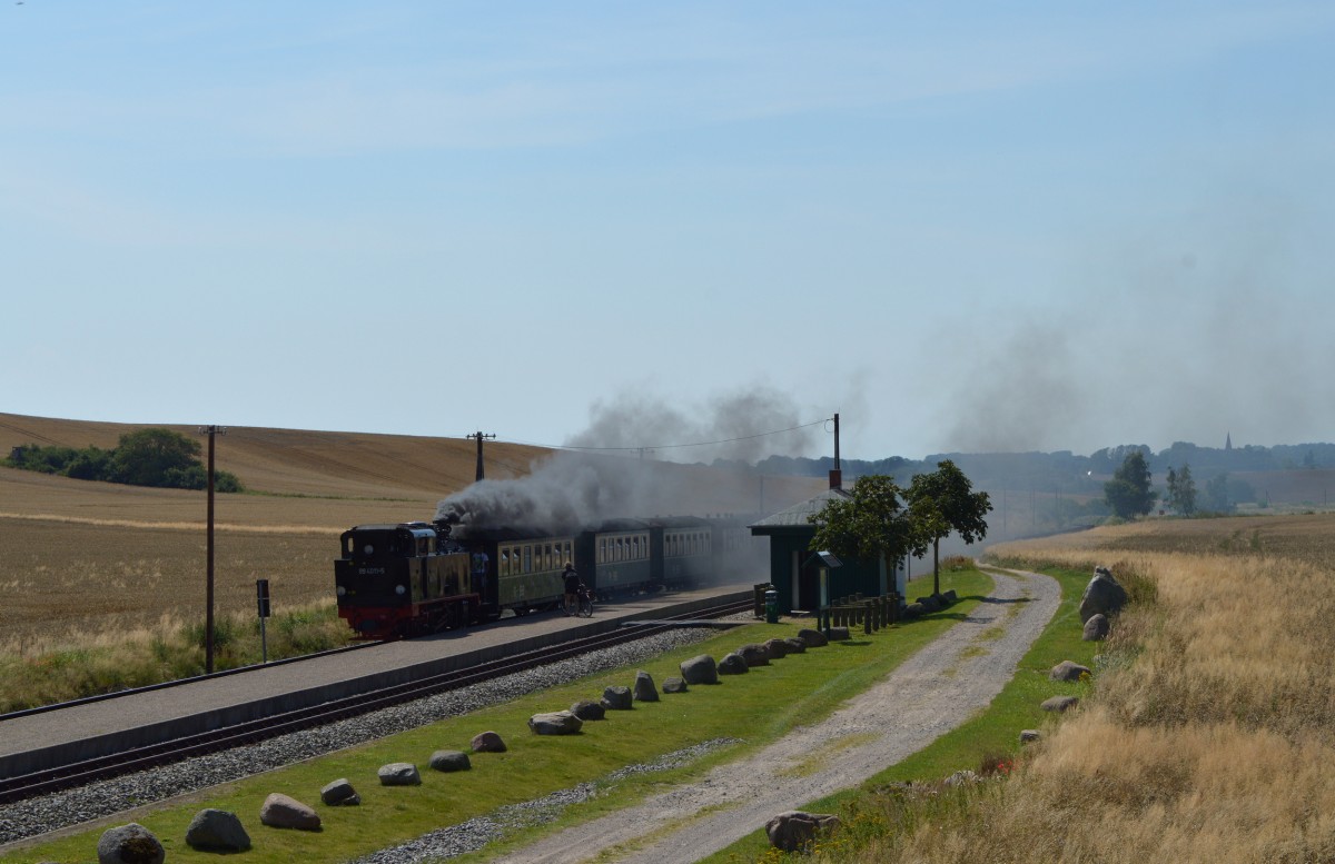99 4011-5 fährt mit P 107 in den Hp.Seelvitz am 06.08.2015 ein