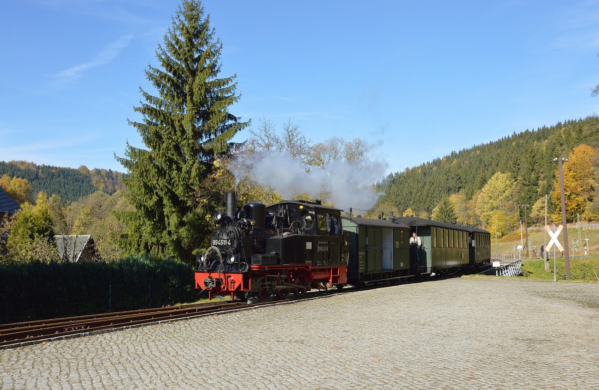 99 4511-4 bei der Einfahrt in Schmalzgrube am 24.10.2015