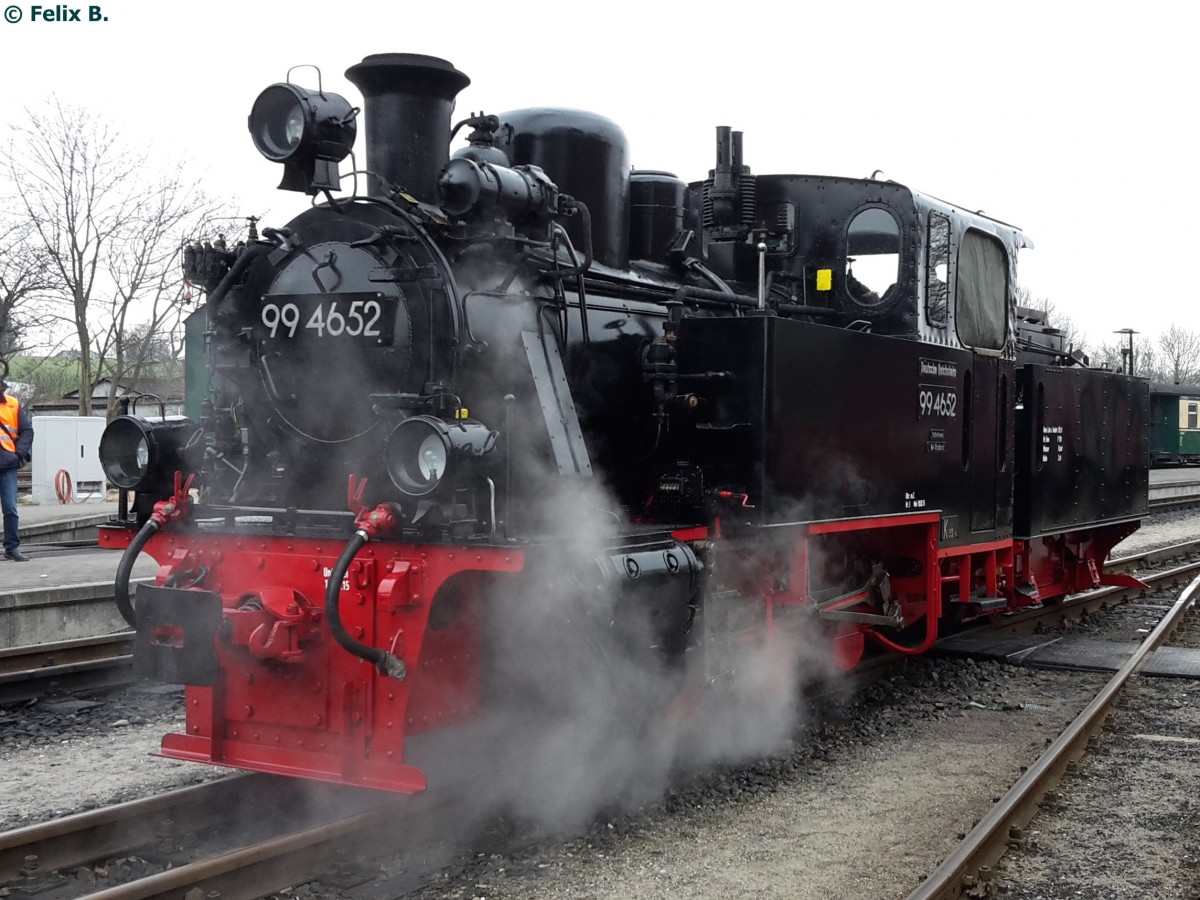 99 4652 der RBB in Putbus am 15.03.2015