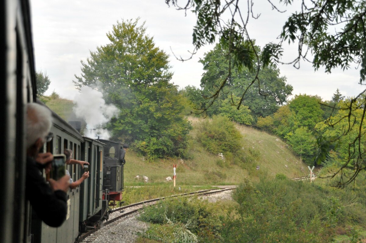 99 7203 auf dem Weg von Oppingen nach Amstetten am 11.09.2022.
