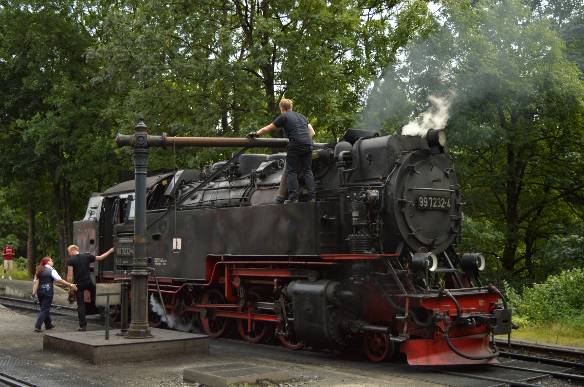 99 7232-4 am Wasserkran in Drei-Annen-Hohne am 12.08.2015