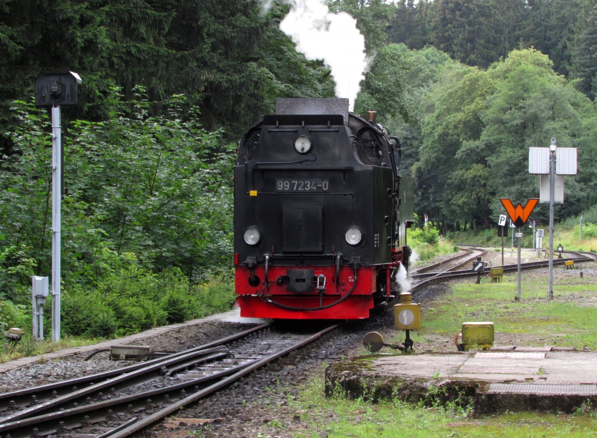 99 7234-0 beim Rangieren im Bahnhof Drei-Annen-Hohne am 13.08.2014