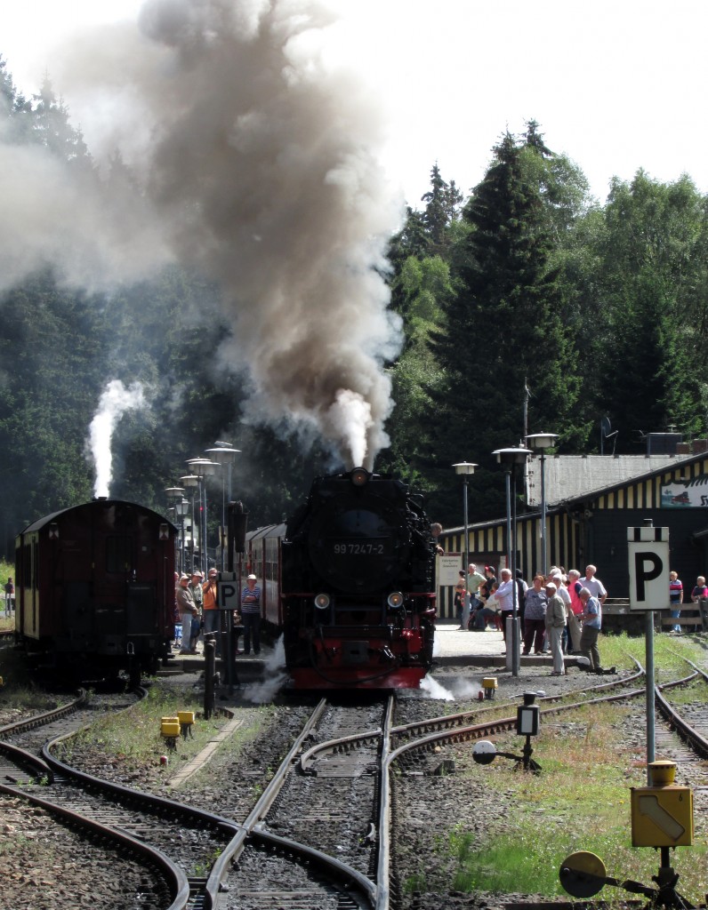 99 7247-2 stand am 13.08.2014 mit P 8941 abfahrbereit in Schierke