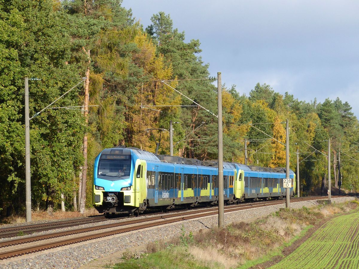 Abellio Westfalenbahn Triebzug ET 414 Bernte, Emsbren 02-11-2018.

Abellio Westfalenbahn treinstel ET 414 Bernte, Emsbren 02-11-2018.