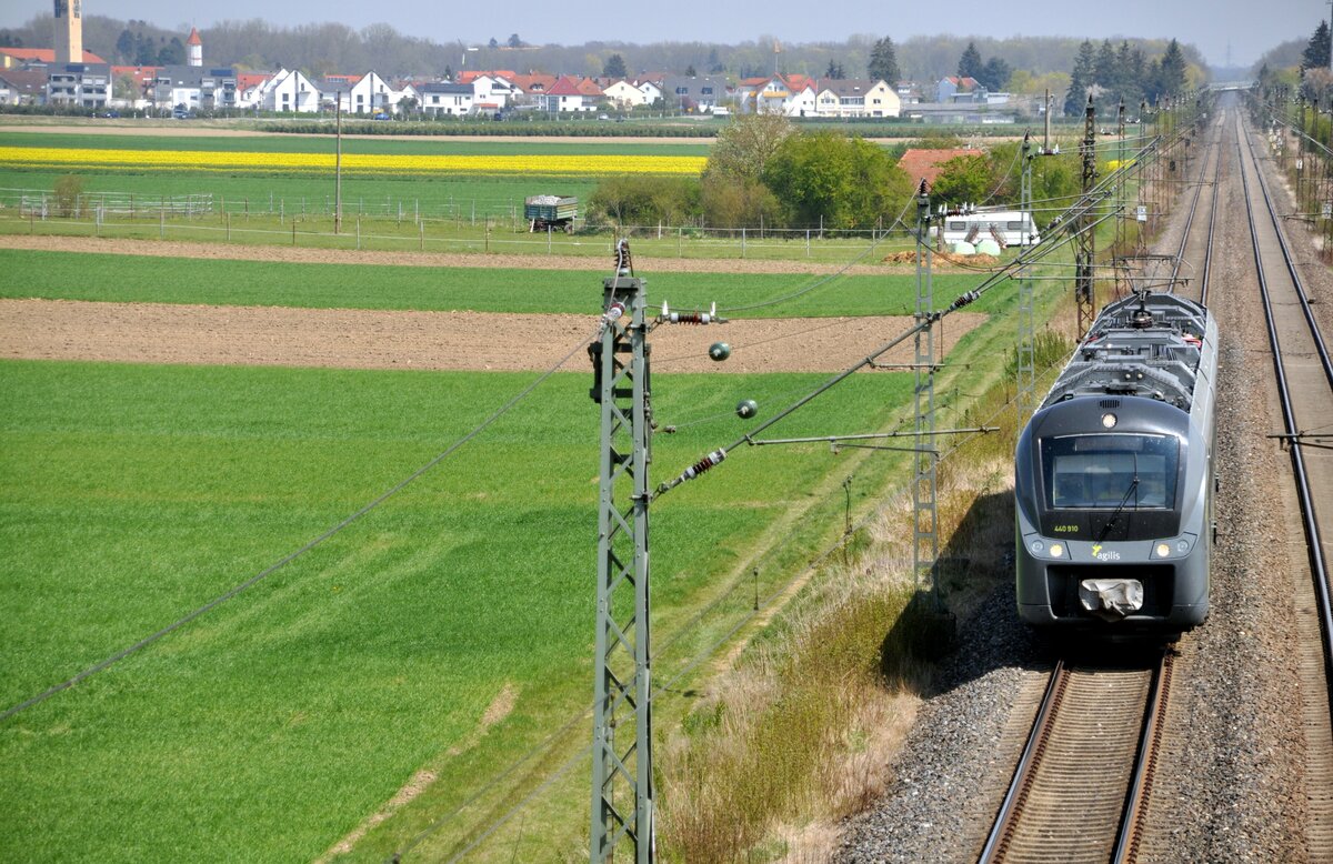 Agilis 440 910 in Neu-Ulm Pfuhl am 22.04.2022.