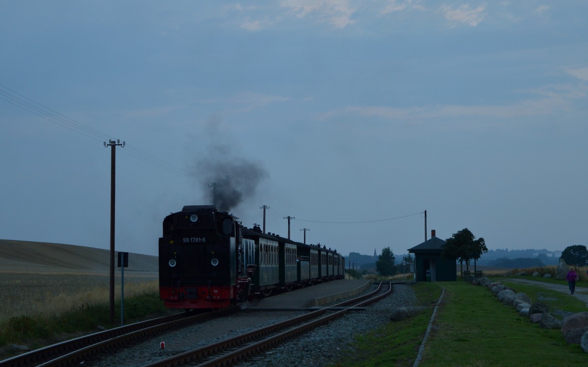 Am Abend des 08.08.2015 war es sehr bewölkt, wodurch die 99 1781-6 und der P 113 nicht die gewohnten Abendlichen Sonnenstrahlen abbekamen.