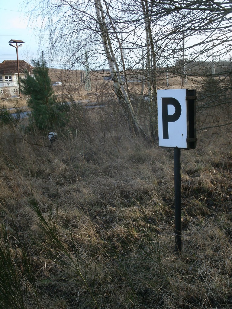 An dieser Stelle kündigte sich die Anschlußbahn bei der Einfahrt in die WÜST immer an.Aufgenommen am 16.Februar 2014.