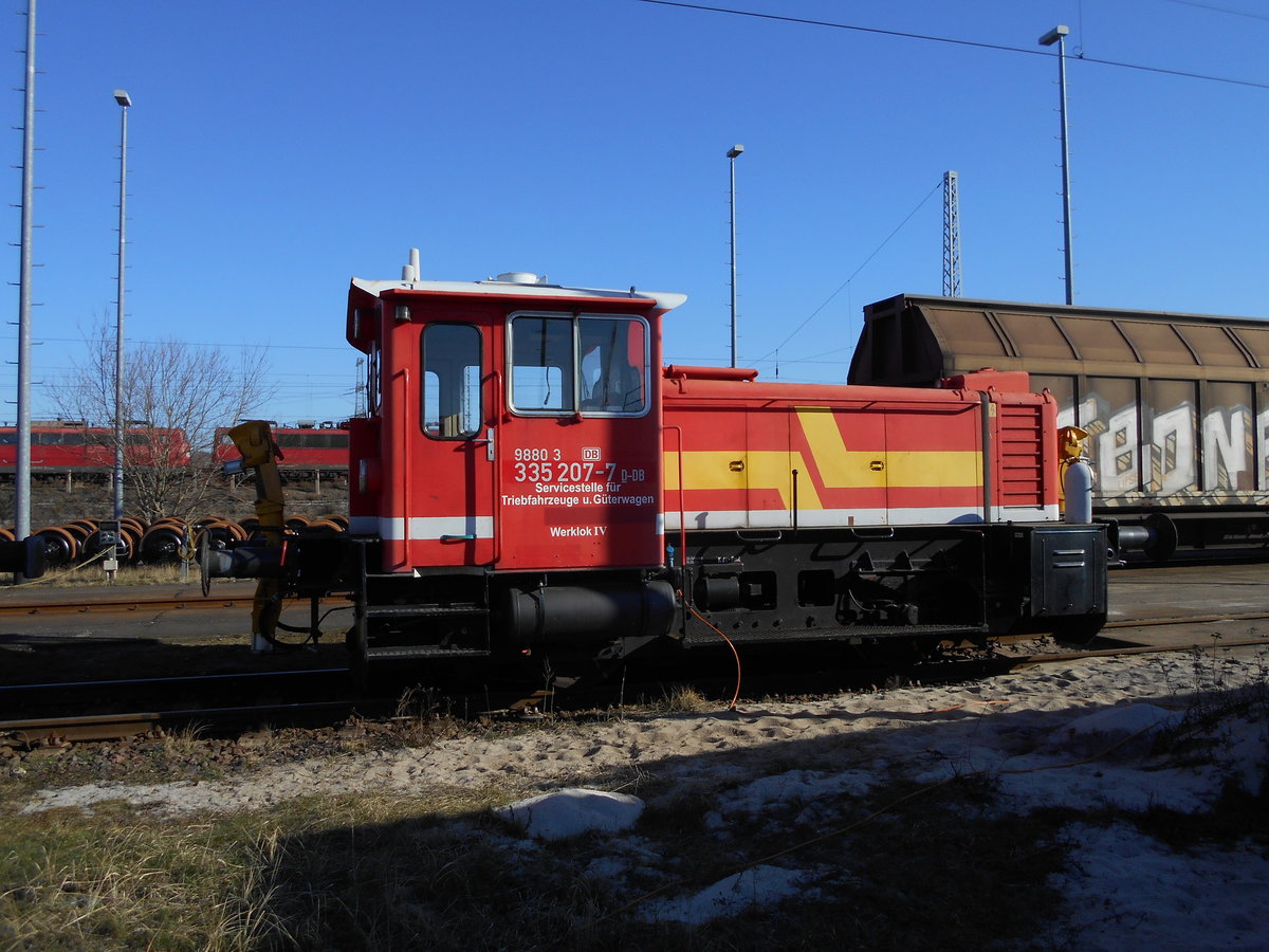 Auch die Werklok IV,vom Bw Rostock Seehafen, brauchte,am 24.Februar 2019,nicht arbeiten.