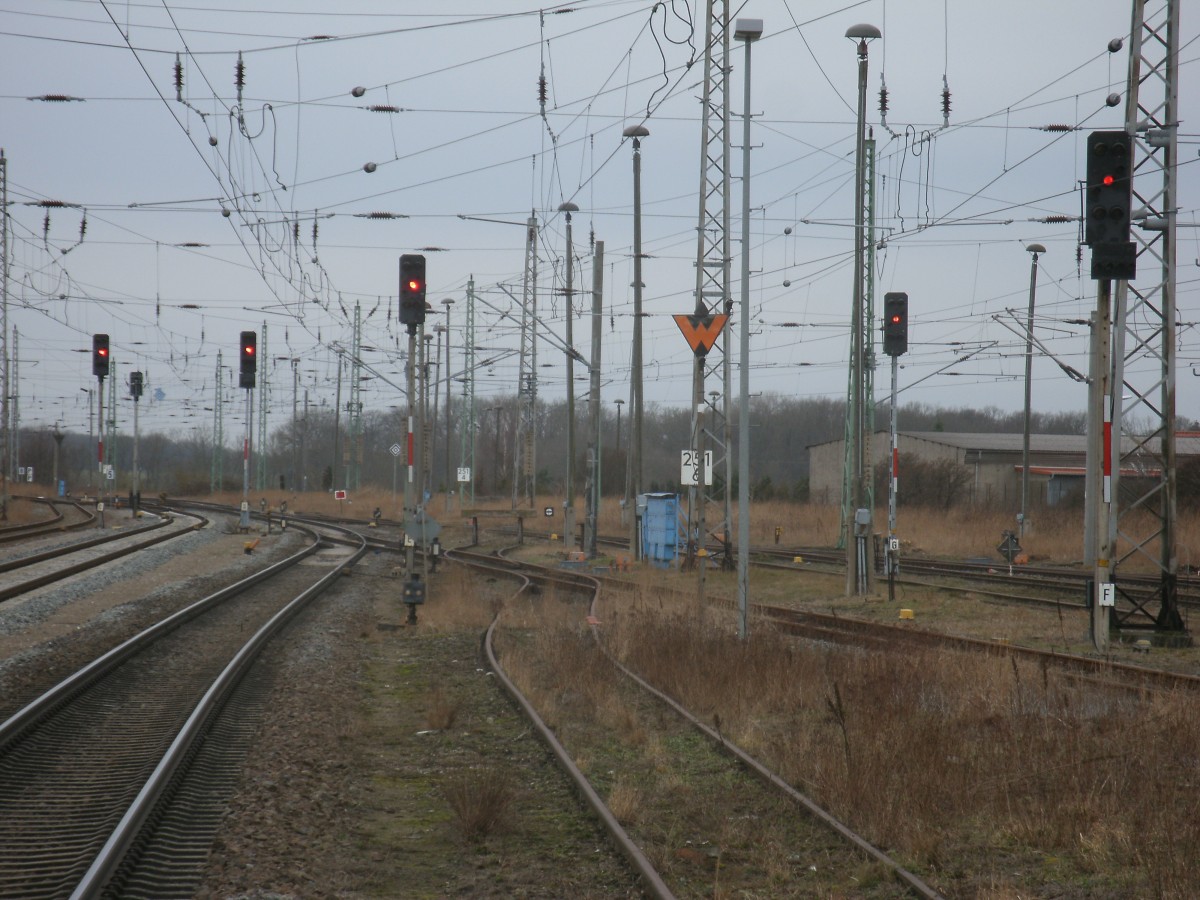 Ausfahrsignale,am 08.Februar 2014,in Bergen/R�gen.