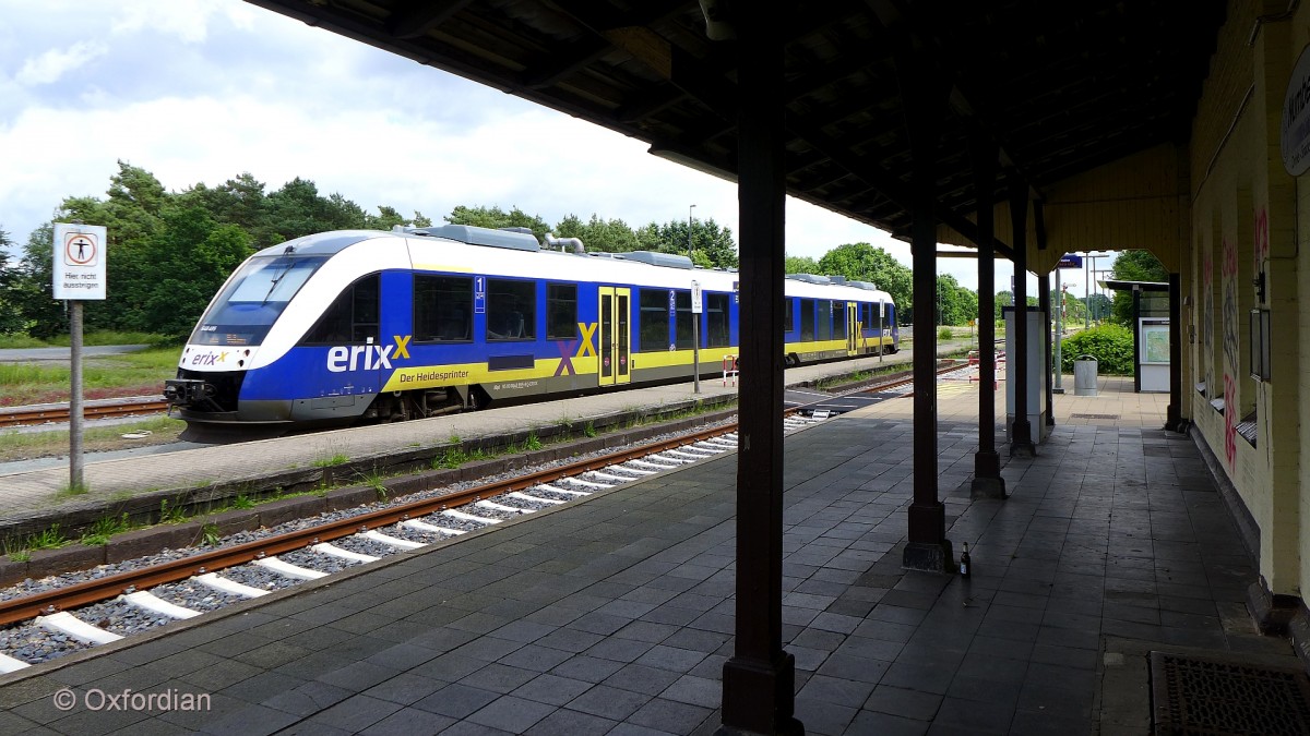 Bahnhof Munster (�rtze) und Erixx Heidesprinter.