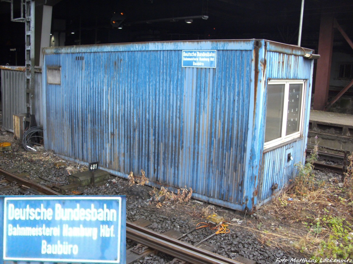 Baub�ro der Deutschen Bundesbahn im Bahnhof Hamburg Hbf am 1.9.13