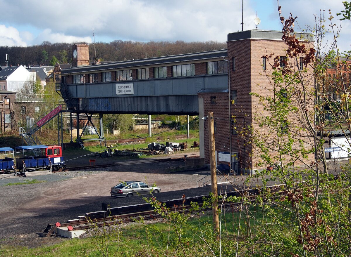 Behelfsstellwerk 3 in Chemnitz-Hilbersdorf in Chemnitz am 19.04.2017.
