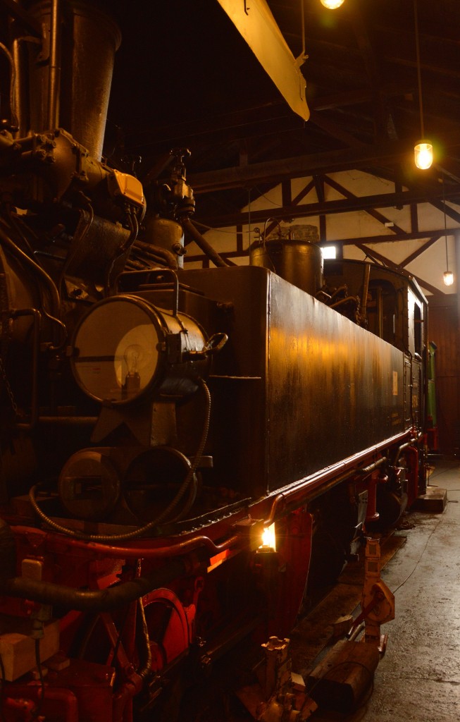 Blick auf die 99 579 in Rittersgr�n am 23.10.2015