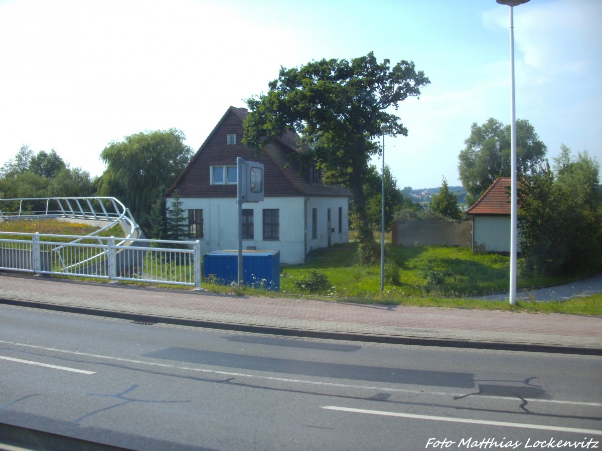 Blick auf den Ehemailgen Endbahnhof Wolgaster F�hre am 26.7.14