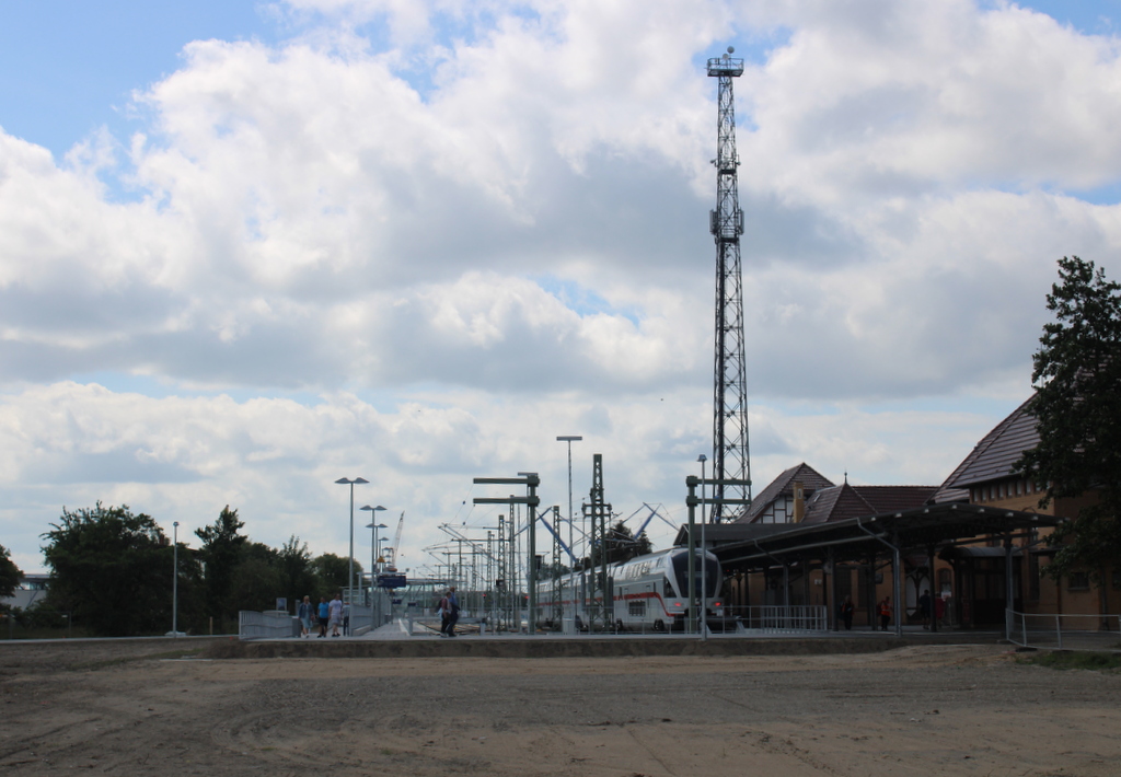 Blick auf den neuen Bahnhof Warnemünde.14.06.2020