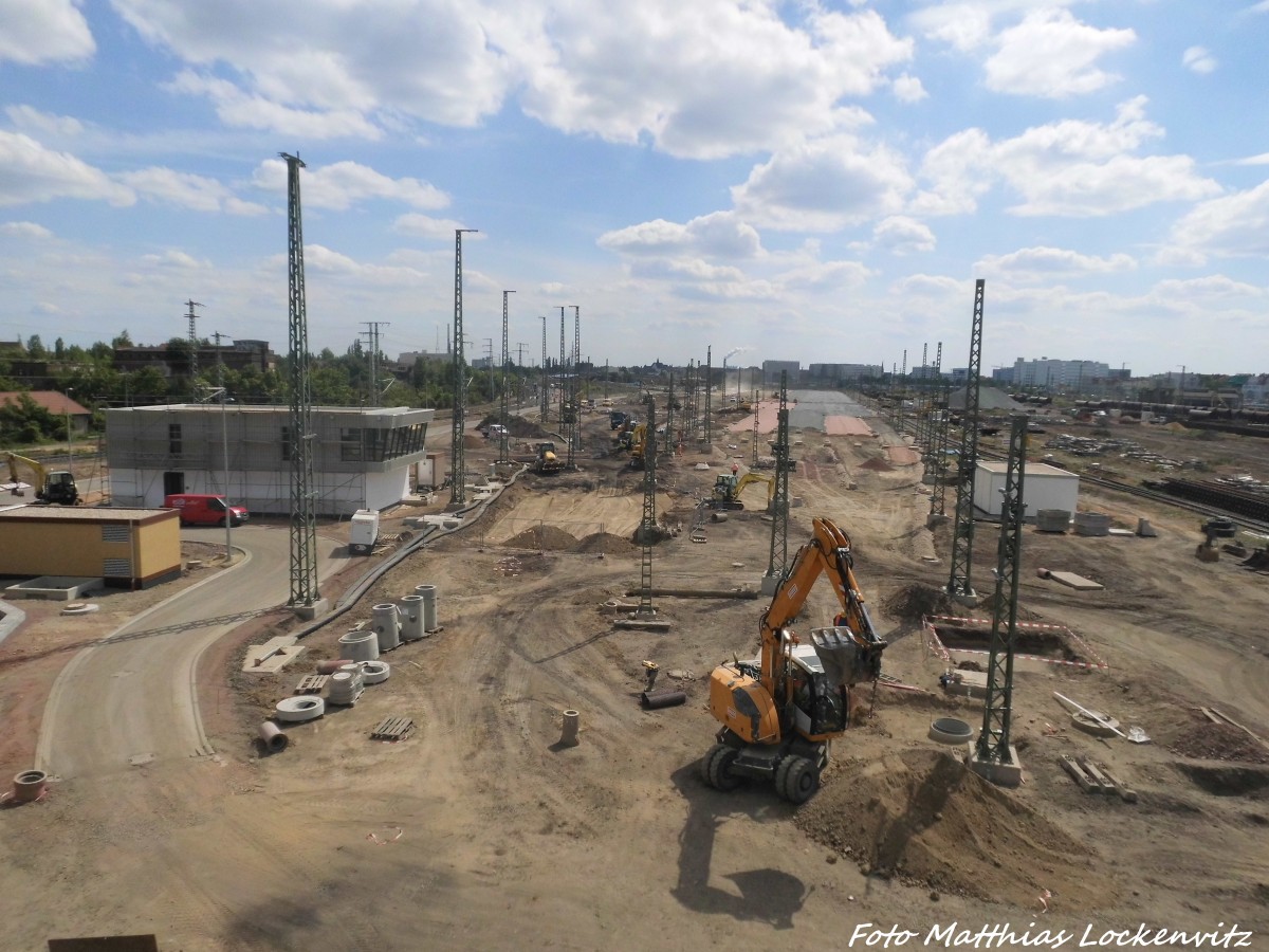 Blick auf den neuen G�terbahnhof Halle (Saale) am 10.6.15
