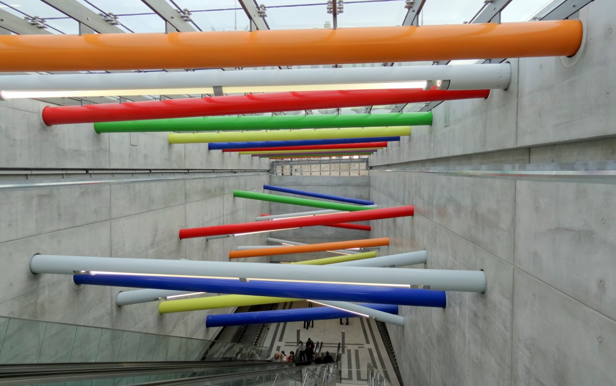 Blick in die S-Bahn Station Leipzig Bayerischer Bahnhof.
Aufgenommen im Dezember 2013.