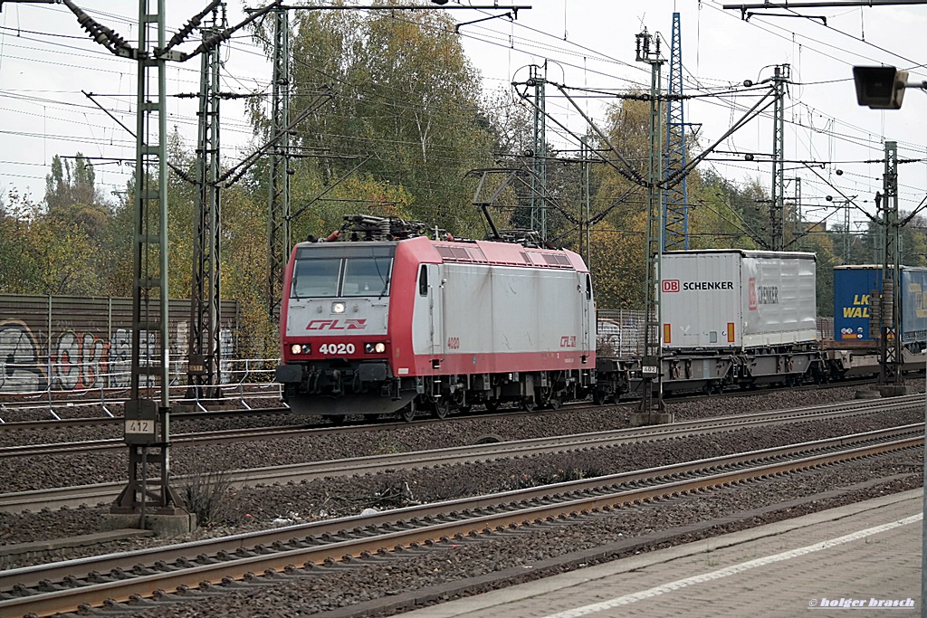 CFL 4020 fuhr mit einen intermodal am 26.10.13 durch hh-harburg