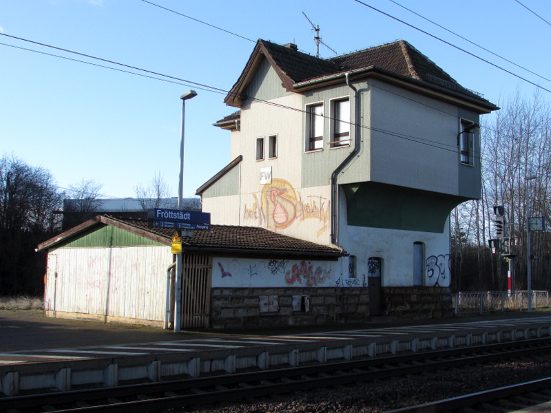 Das ehemalige Stellwerk vom Bahnhof Frttstdt am 7.Jan.2014