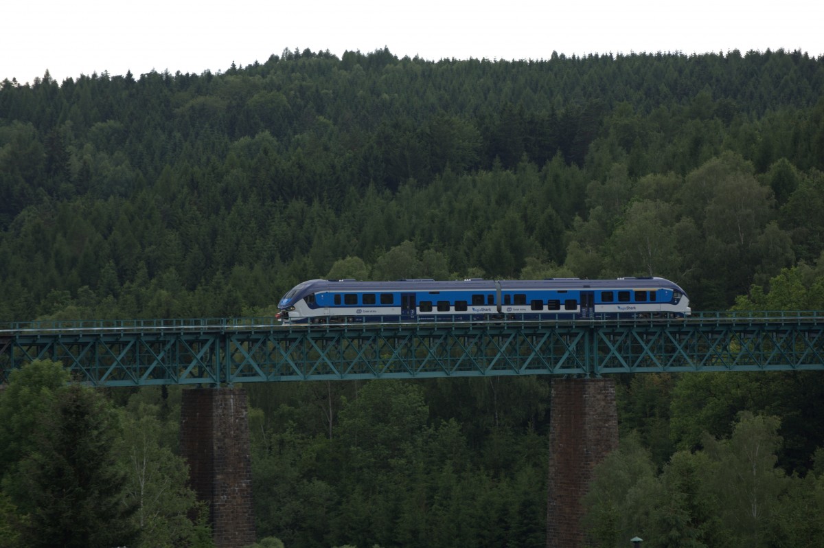 Das Viadukt bei Dolina wird von einem Regioshark �berquert. 22.06.2014 15.34 Uhr