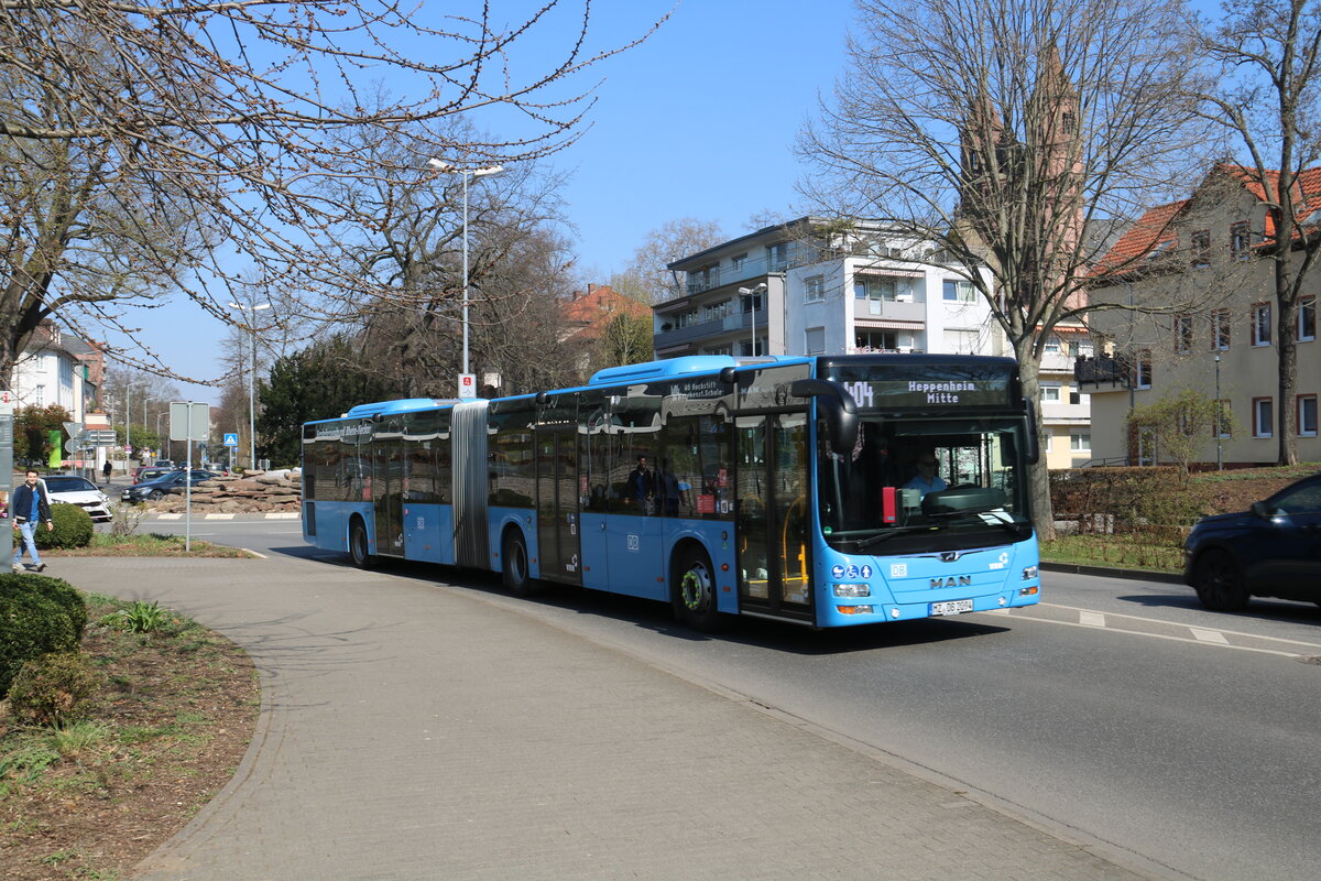 DB Regio Bus Mitte, Mainz - MZ-DB 2094 - MAN Lion's City NG am 22. M�rz 2022 in Worms (Aufnahme: Martin Beyer)