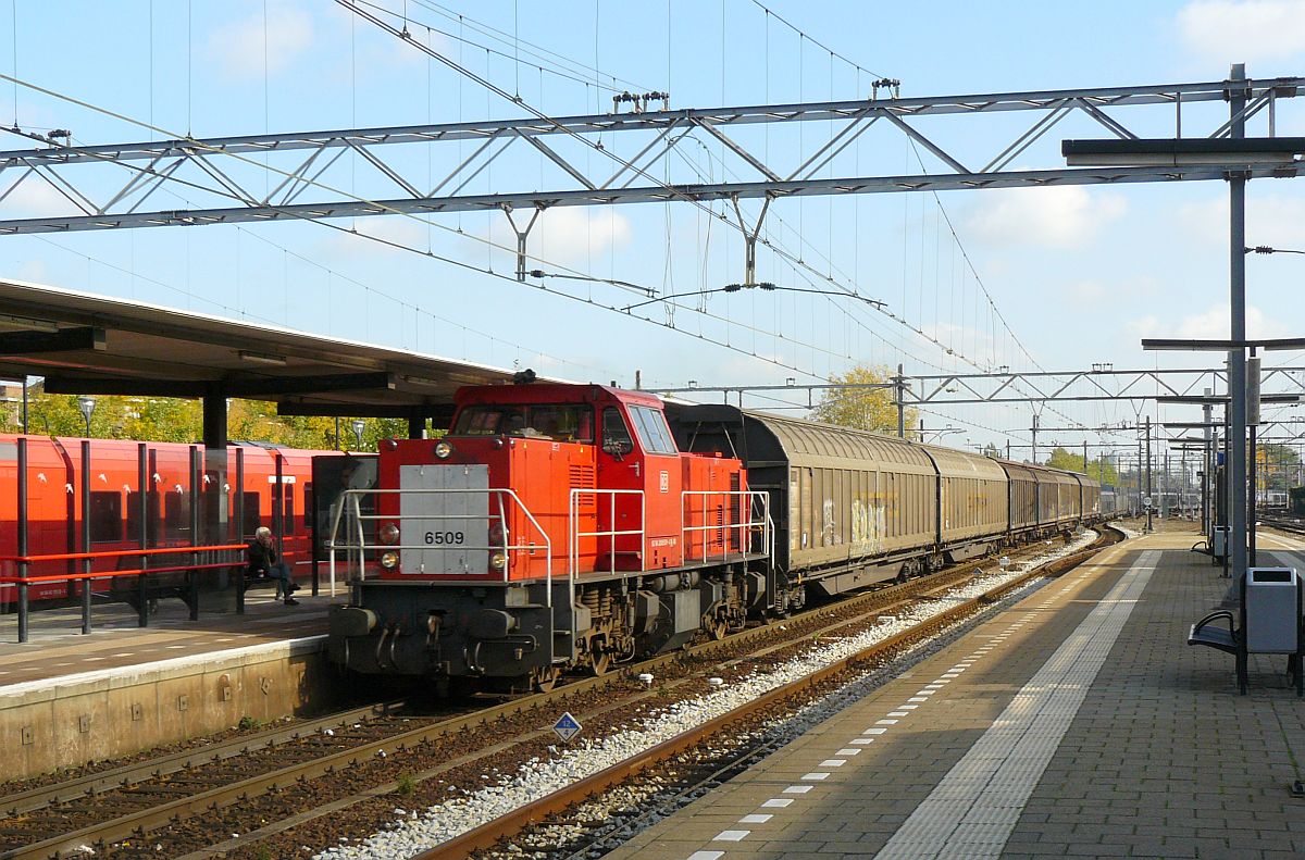 DB Schenker 6509 mit Gterzug, Dordrecht 24-10-2013.

DB Schenker 6509 met goederentrein, Dordrecht 24-10-2013.