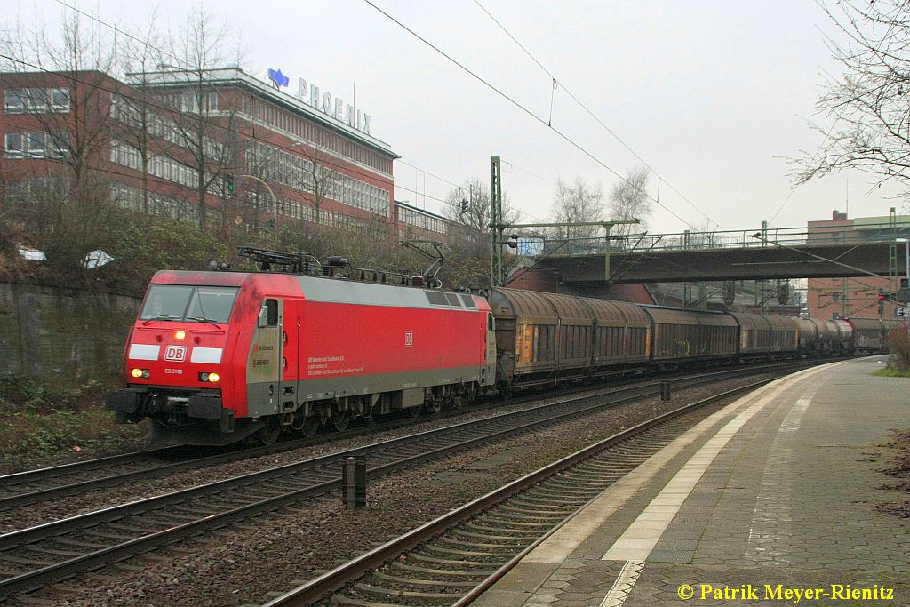 DBSR EG3108 mit gemischten Güterzug am 20.01.2015 in Hamburg-Harburg auf dem Weg nach Maschen Rbf.
