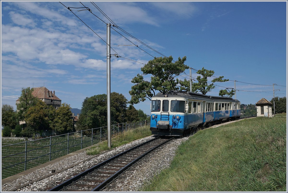 Der ABDe 8/8 4004 Fribourg in Châtelard VD. 
22. Aug.2018 