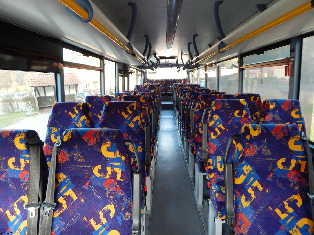 Der Fahrgastraum eines Irisbus Crossway der MVVG in Burg Stargard.