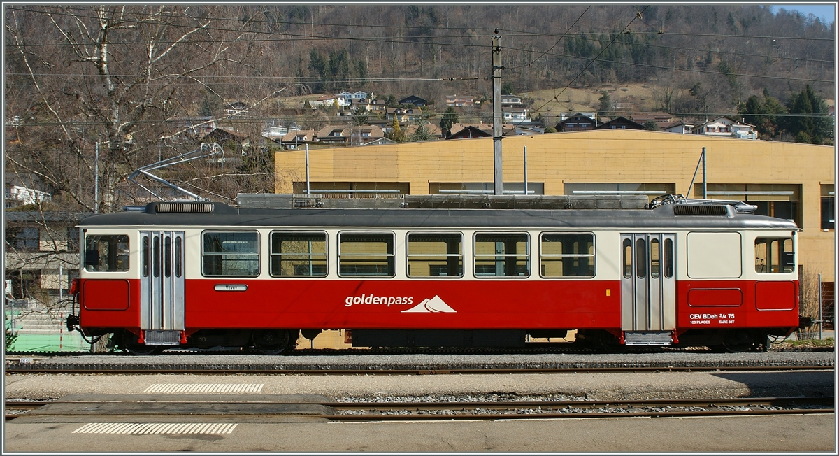 Der frisch revidierte CEV BDeh 2/4 75 in Blonay. 
14. M�rz 2012