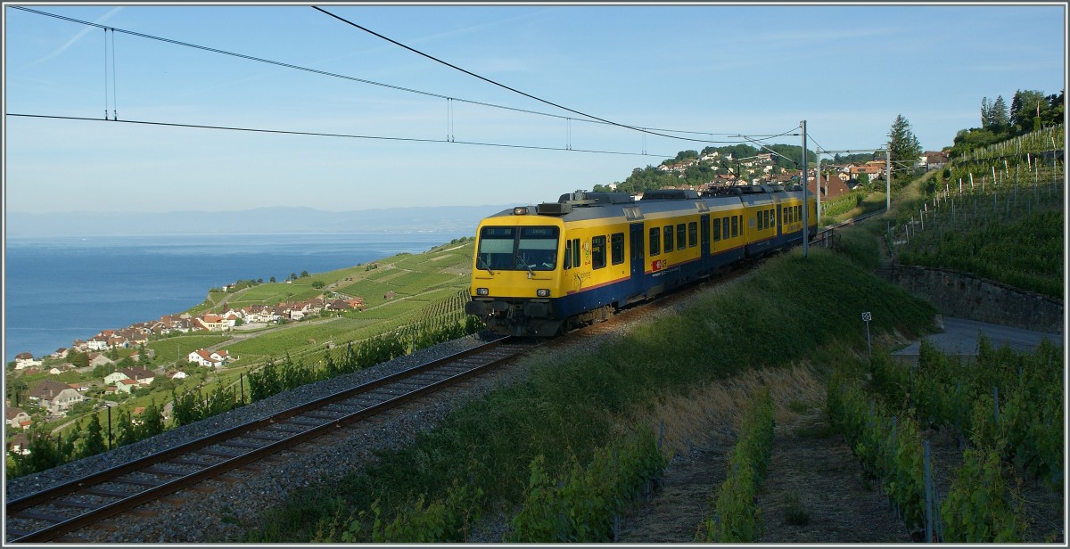 Der gelbe  Train des Vigens  bei Chexbres.
29. Mai 2011