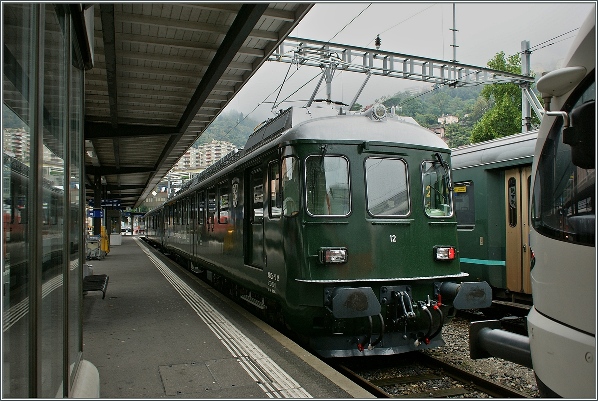 Der MThB ABDe 4/4 12  Weinfelden  in Locarno.
15. Sept. 2013