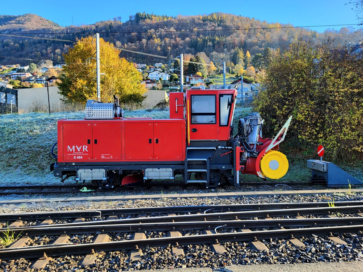 Der nächste Winter kommt bestimmt...
Die MVR X464 wartet in Blonay auf den ersten Schnee.
16. Nov.  2024