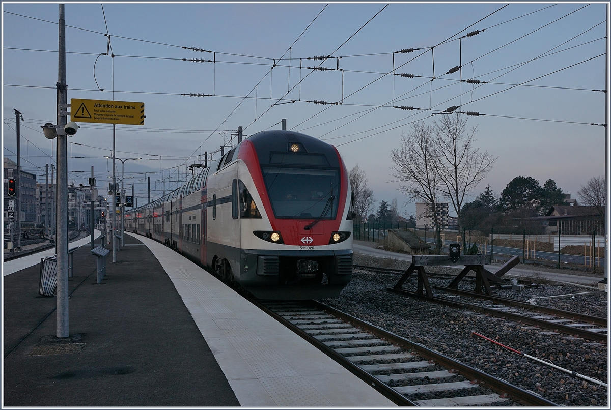Der SBB RABe 511 026 erreicht das französiche Annemasse. 

21. Jan. 2020