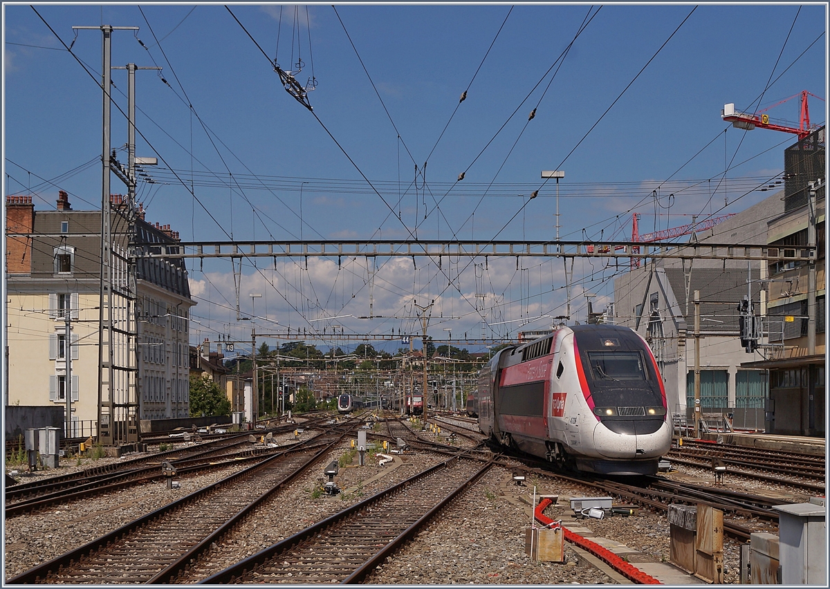Der TGV Lyria 4724 bei der Ankunft in Lausanne. 

13, Juli 2020