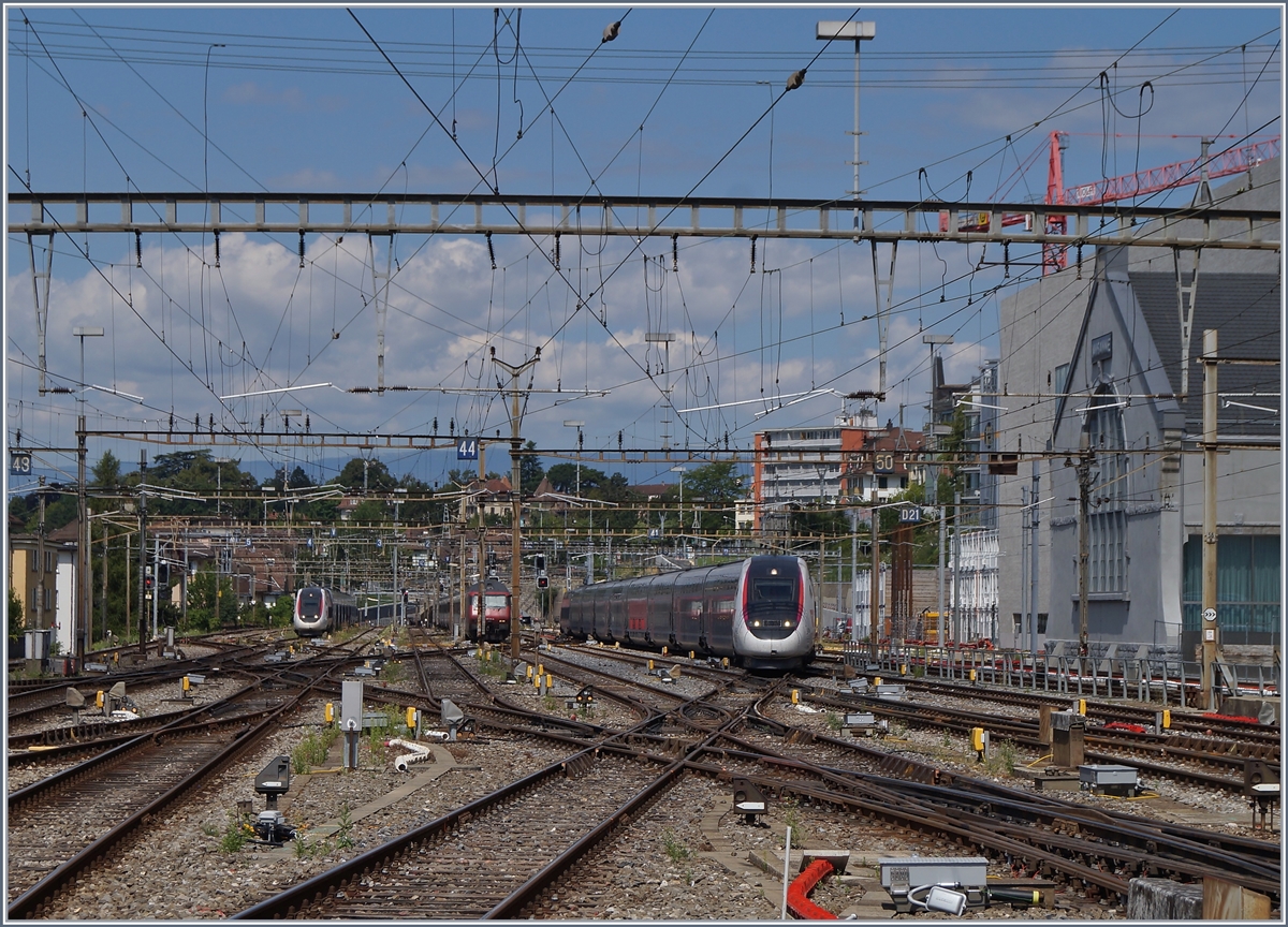 Der TGV Lyria 4724 bei der Ankunft in Lausanne. 

13, Juli 2020