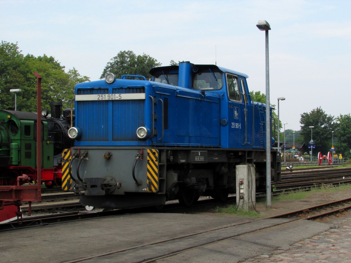 Die 251 901-5 stand am 27.07.2014 Arbeitslos im BW Putbus.