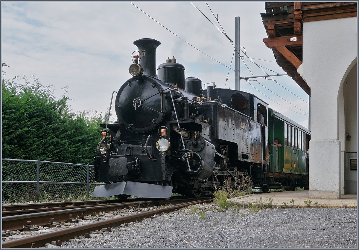 Die Blonay-Chamby BFD HG 3/4 N° 3 in Chamby.

1. Sept. 2019