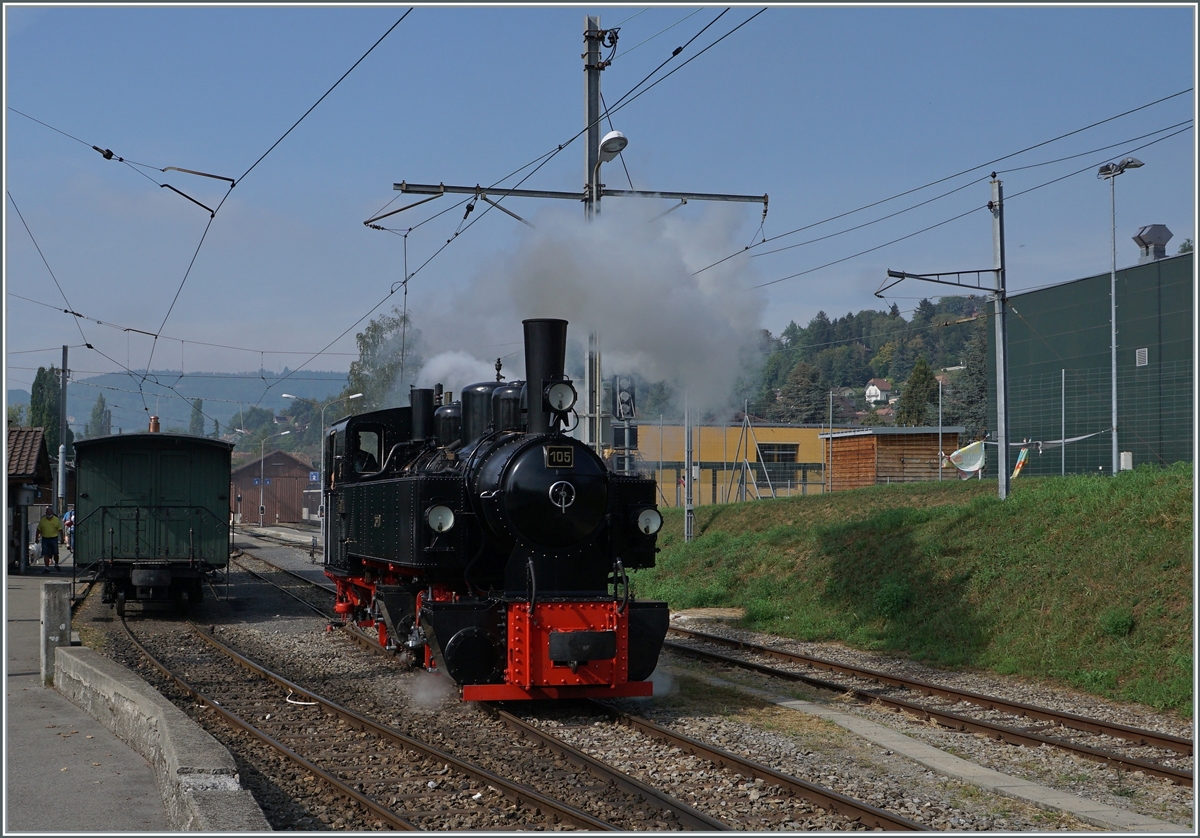 Die Blonay-Chamby G 2x 2/2 rangiert in Blonay. 

19. Sept. 2020