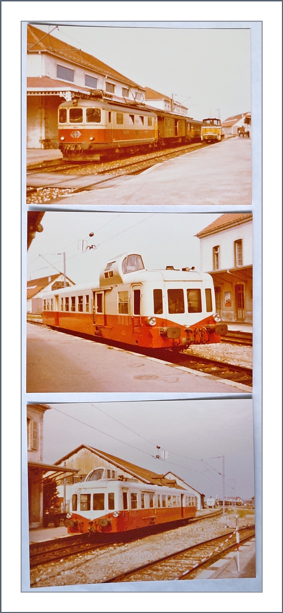 Die damals modernen 110 Filme (bzw Kameras) boten bei kleine Knipse Fotos gerade noch eine ansehnliche Qualität, darüber hinaus genügen sie lieder den Ansprüchen kaum; eine Tatsche, die ich erst viel zu spät begriff und deshalb hin und wieder versuche, das eine oder andere heute seit langem verschwundene Motiv trotzdem zu zeigen: Hier drei Bilder vom Regionalverkehr in Pontarlier mit der SBB Re 4/4 I (und einem dreiachsigen Gepäckwagen) als Regionalzug nach Neuchâtel und einem SNCF  Picasso  der um 12:12 nach Frasne fuhr. 

8. August 1981