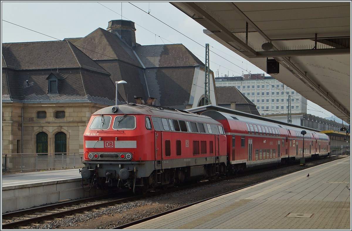 Die DB 218 414-1 mit einem RE nach Wissembourg.
22. Juni 2014
