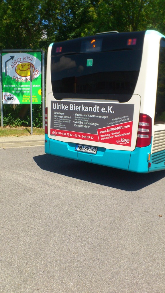 ...die heckansicht von diesem Citaro 2 der Stadtwerke NB SW 542